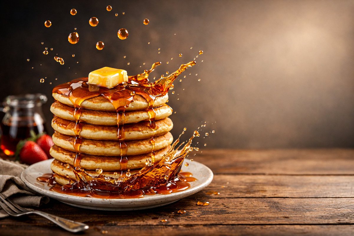 Advertising-style Food Photography OF A Stack OF Pancakes Arranged ON sample 2