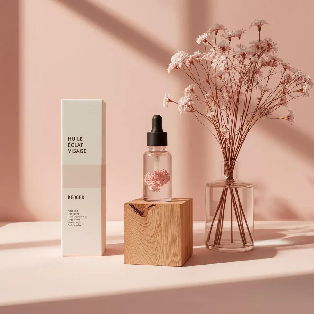 Ultra-realistic Minimalist Studio Product Photography OF A Small Transparent Glass sample 1