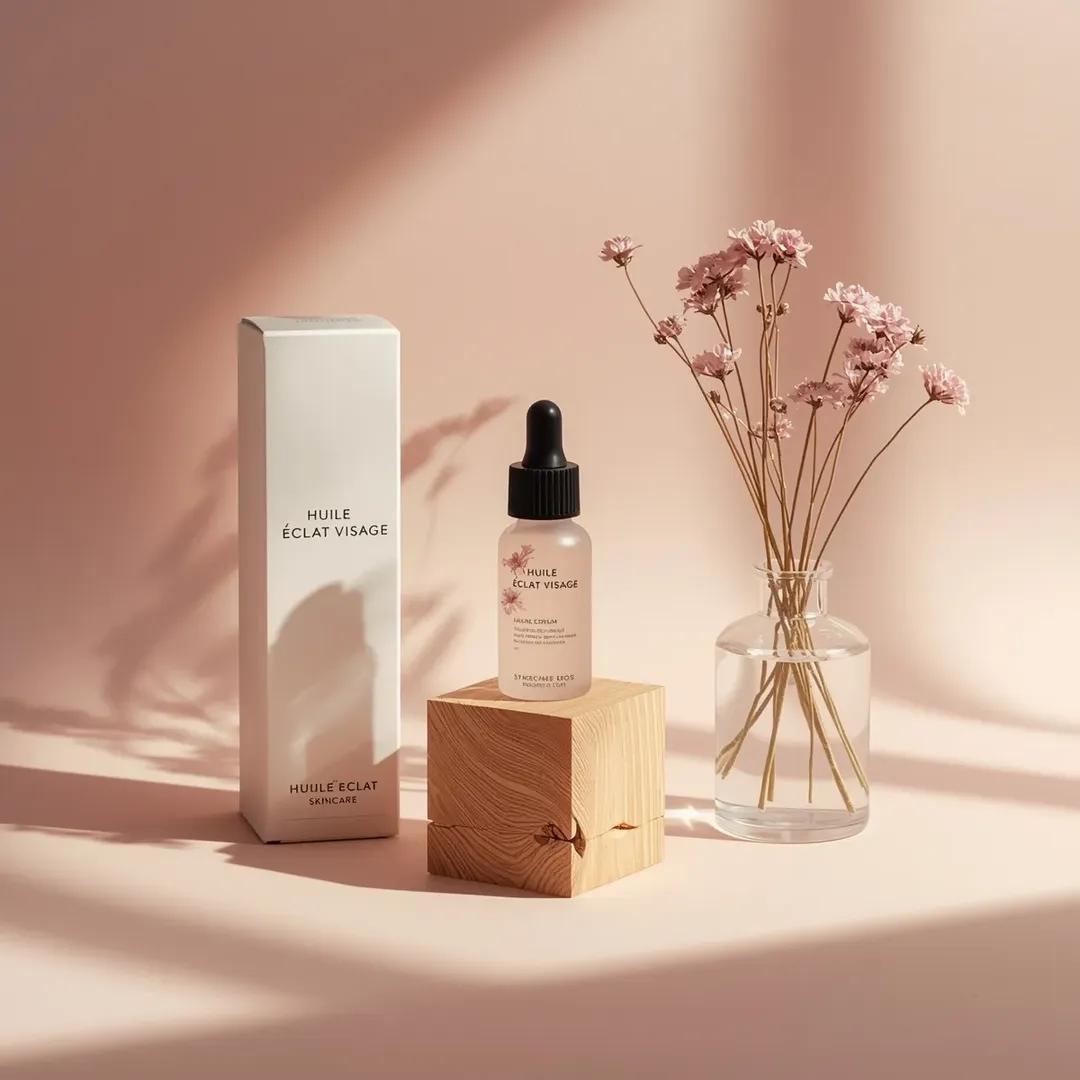 Ultra-realistic Minimalist Studio Product Photography OF A Small Transparent Glass sample 2