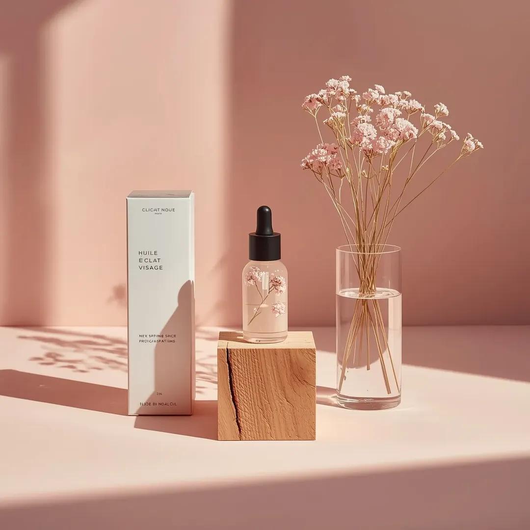 Ultra-realistic Minimalist Studio Product Photography OF A Small Transparent Glass sample 3