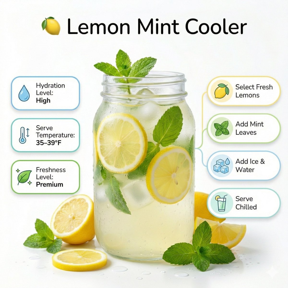 Bright Summer Infographic Showcasing Watermelon Juice, Icy Texture, Watermelon Wedges sample 2