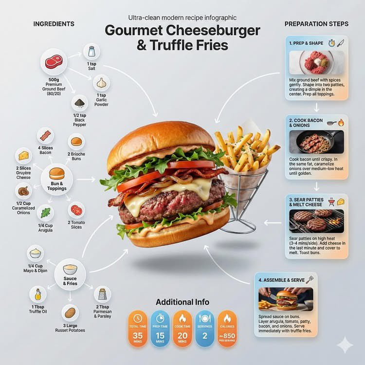 Ultra-clean Modern Recipe Infographic. sample 2