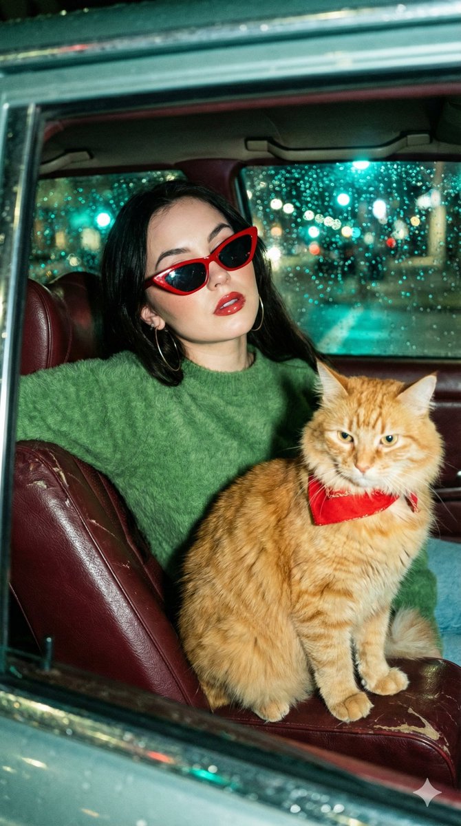 Cinematic Flash-photography Shot Viewed Through A Rain-streaked Car Window AT sample 2