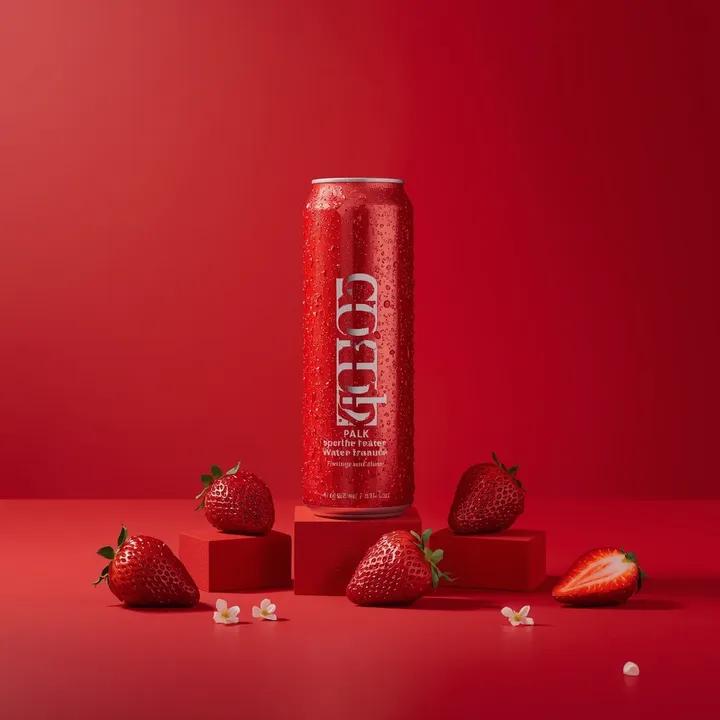 Premium Studio Product Photograph OF A Tall, Slim Red Aluminum sample 1