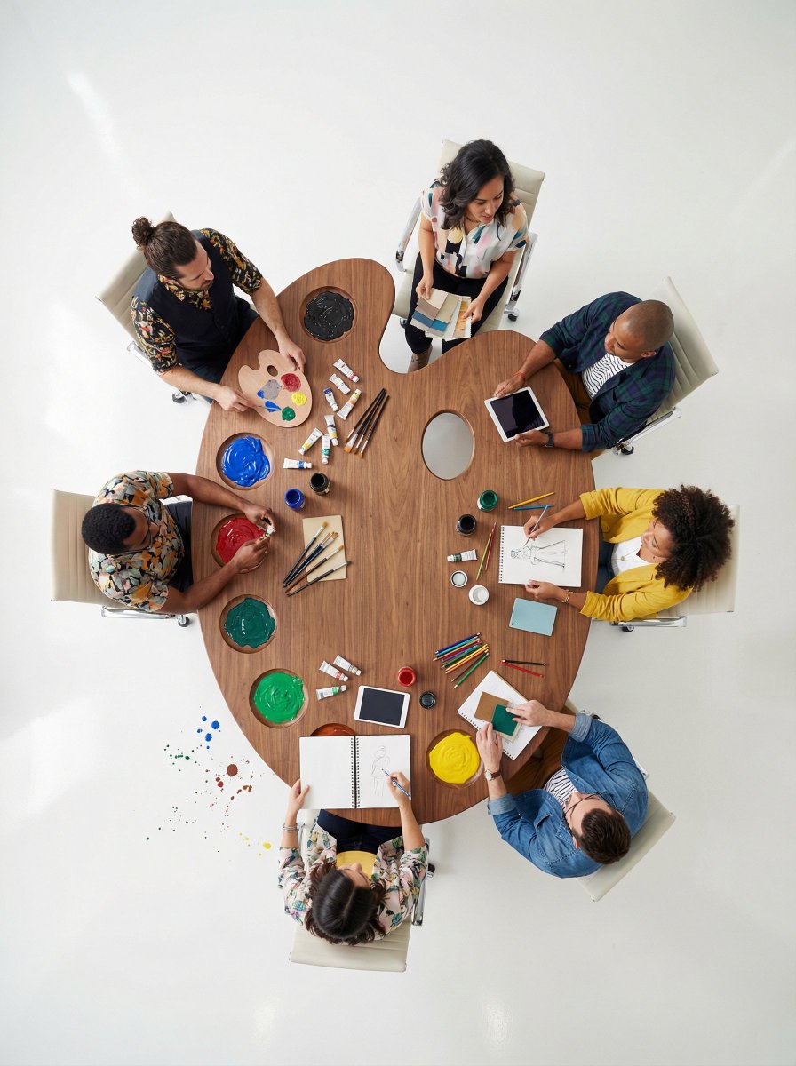 Ultra-wide-angle Hyper-realistic Top-down Flat Lay Photography. The Central Focus IS sample 3