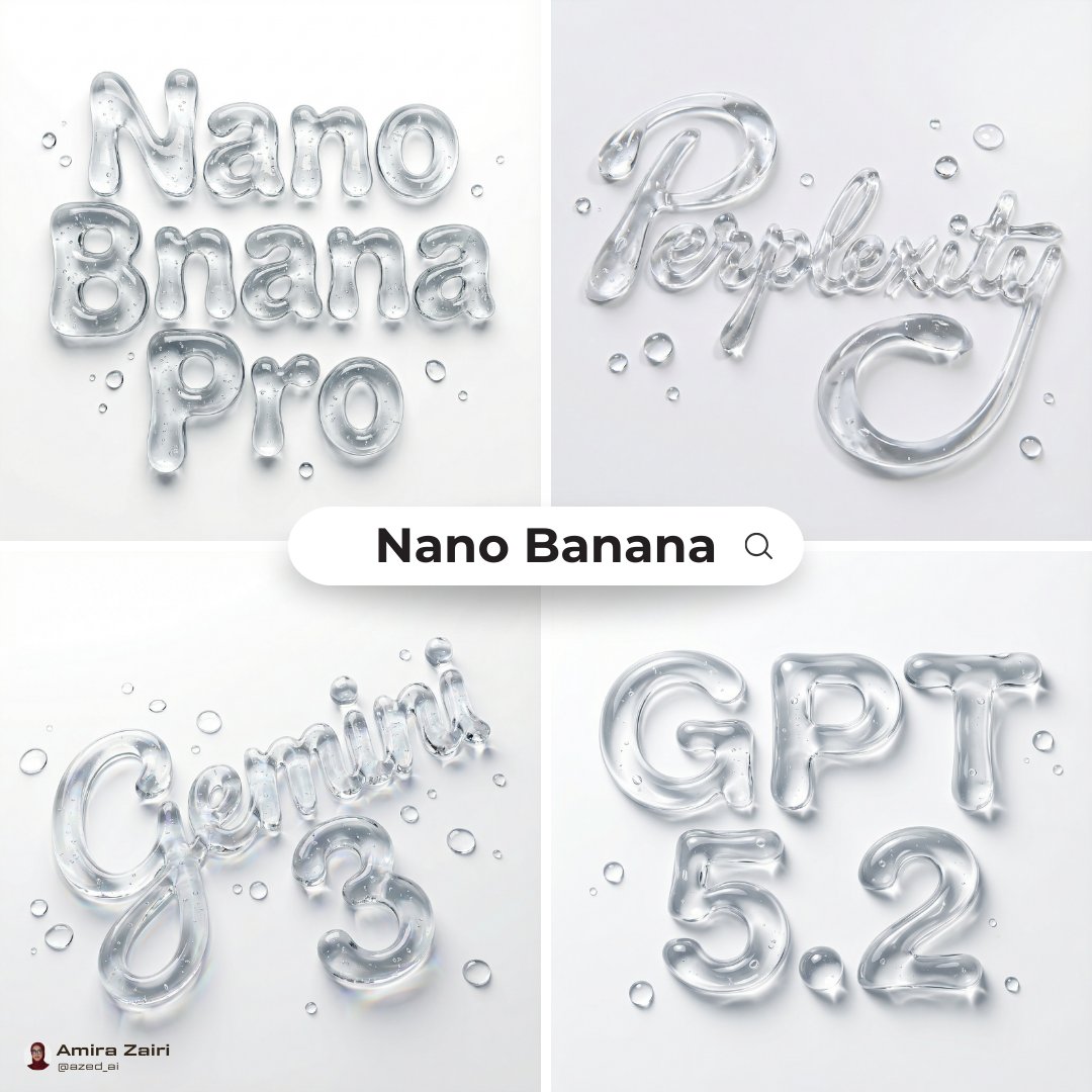 Abstract Liquid Typography Spelling Text, Thick Transparent Water-gel Material, Hyper sample 1