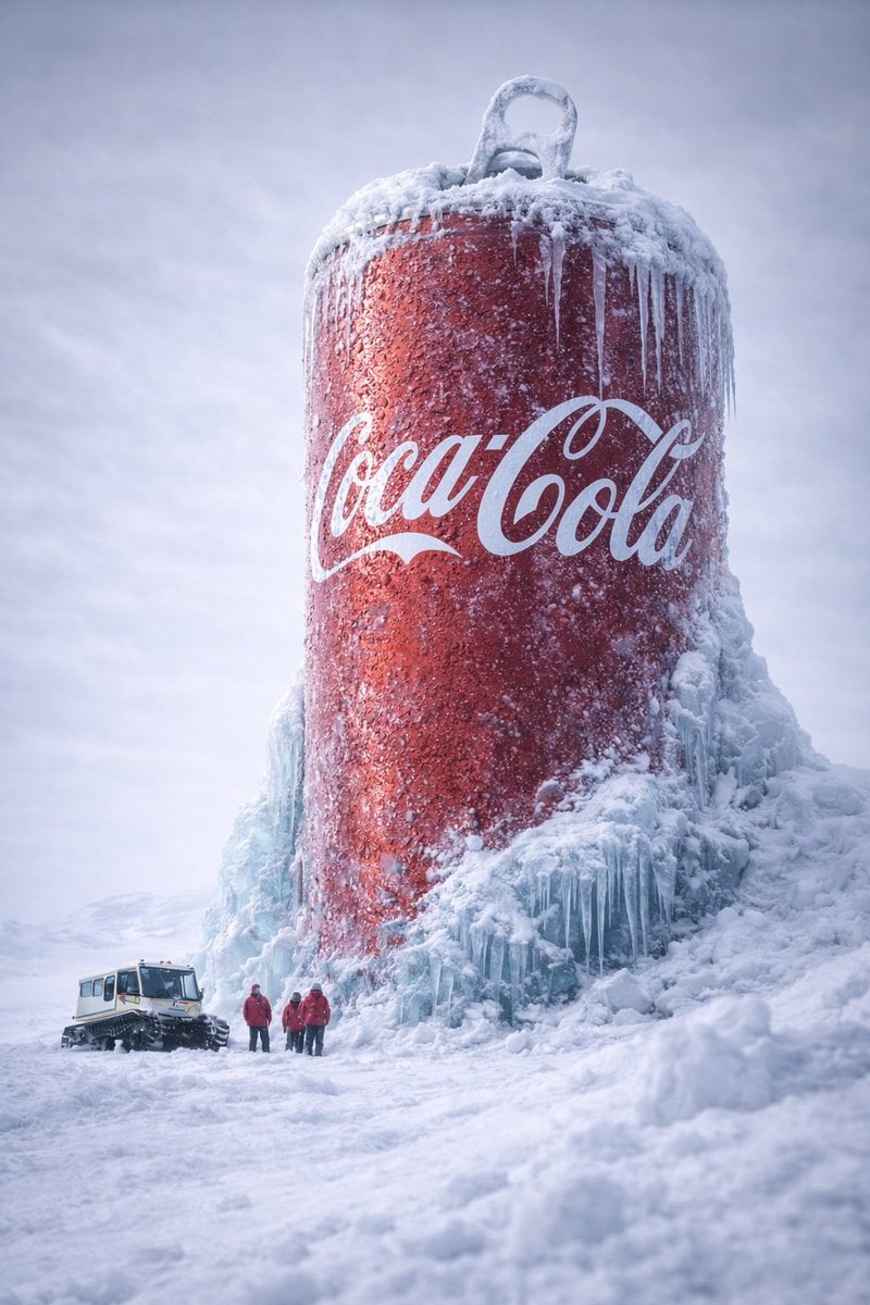 Hyper-realistic cinematic 8k photograph, low-angle wide perspective. A massive Monster Energy ca... thumbnail 3