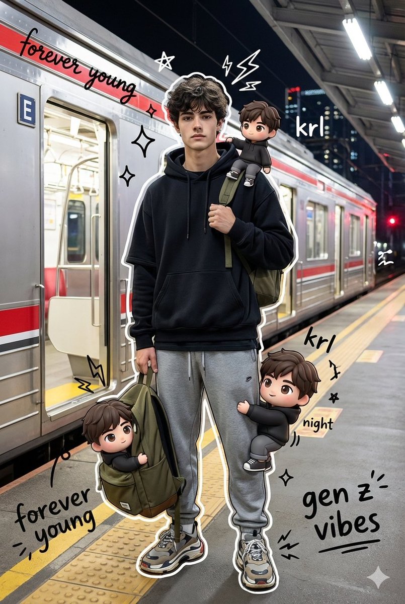 High Quality Mixed Media Portrait OF A Trendy Young Man sample 1