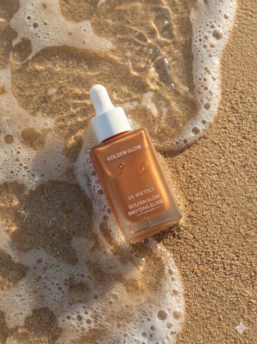 Ultra-realistic Summer Skincare Product Photography OF A Bronzing Drop Bottle sample 2