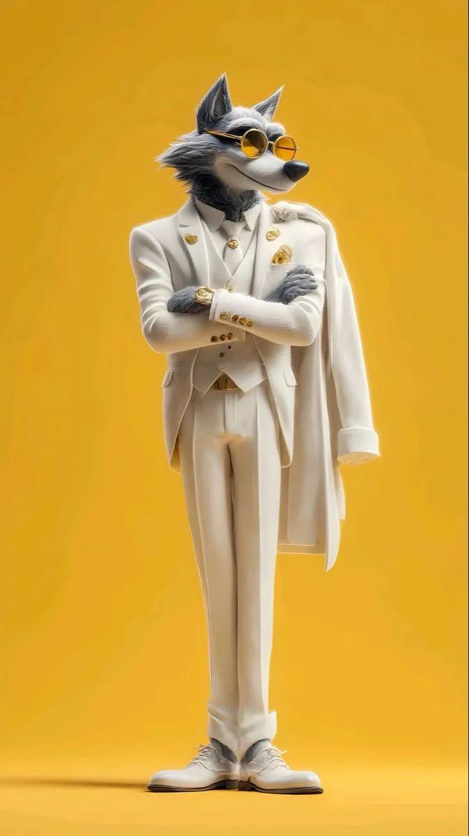 Full-body 3D Stylized Anthropomorphic Cartoon Dog Character Wearing Modern Streetwear, sample 4