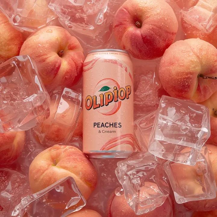 Ultra-realistic Commercial Product Photography OF A Pastel Peach-colored Soda Can sample 2