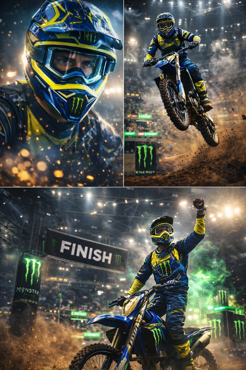Ultra-dynamic Motocross Racing Scene Featuring A Professional Dirt Bike Rider sample 1