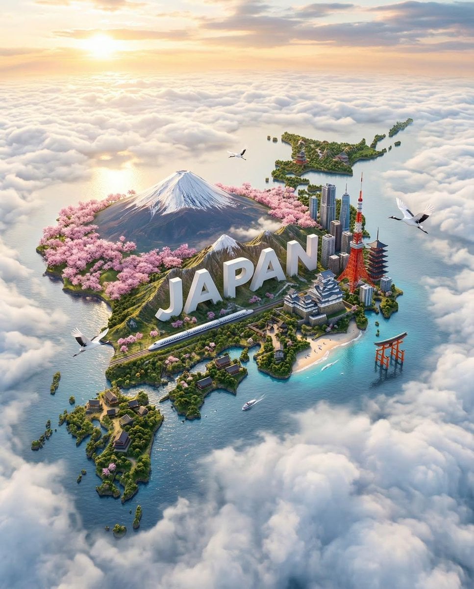 Create an ultra-HD, hyper-realistic digital poster of a floating miniature island shaped like Co... thumbnail 2