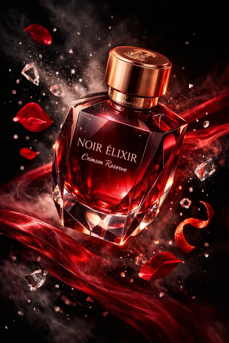 master_prompt: product: type: luxury perfume bottle, brand_name: NOIR ÉLIXIR, fragrance_line: Cr... thumbnail 2