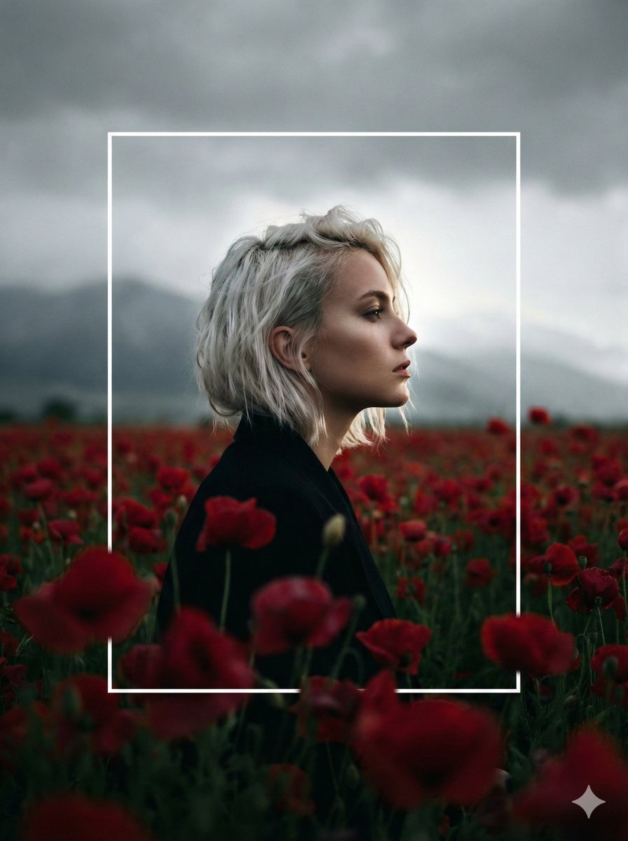 Cinematic, High-contrast Profile Portrait OF A Woman With Short, Platinum-blonde sample 1