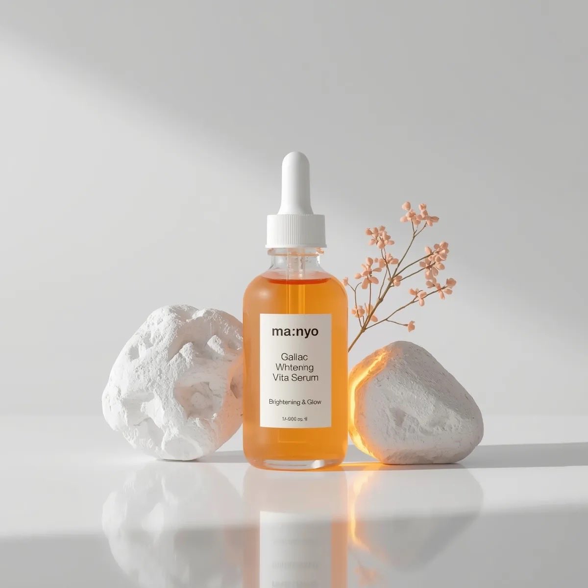 Minimalist Studio Product Photography OF AN Amber Glass Dropper Serum sample 2