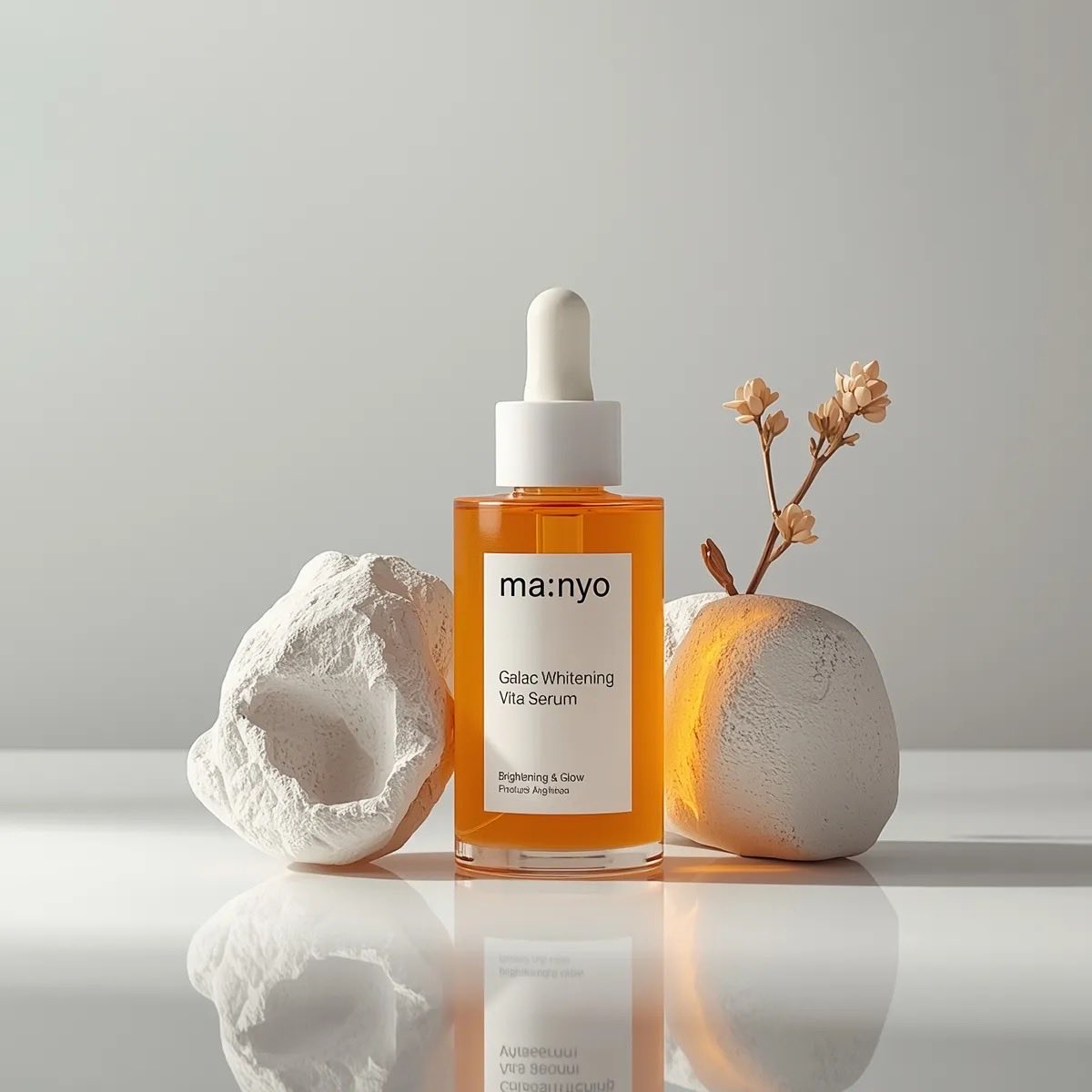 Minimalist Studio Product Photography OF AN Amber Glass Dropper Serum sample 4