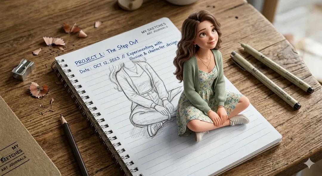 Creative 3D Illusion Artwork OF A Cute Young Girl Stepping sample 2