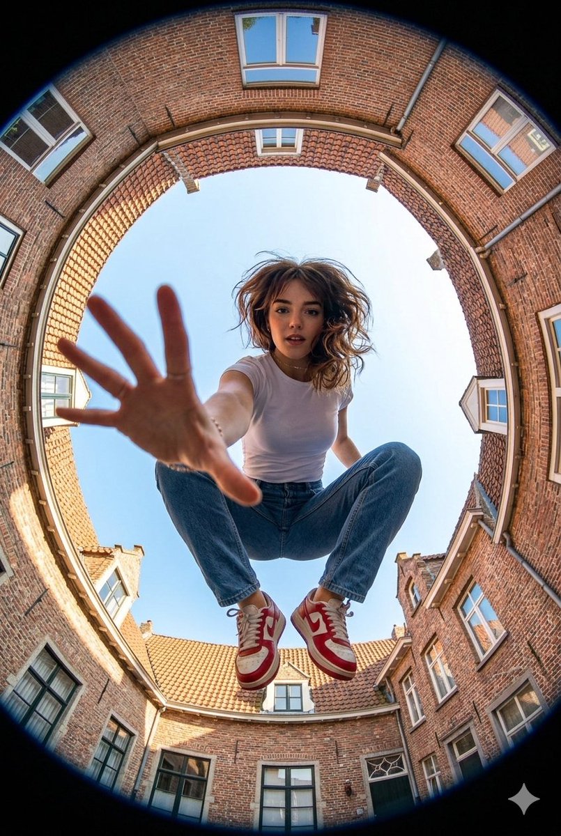 Make AN Ultra-wide Fisheye Lens Perspective Shot From Ground Level sample 1