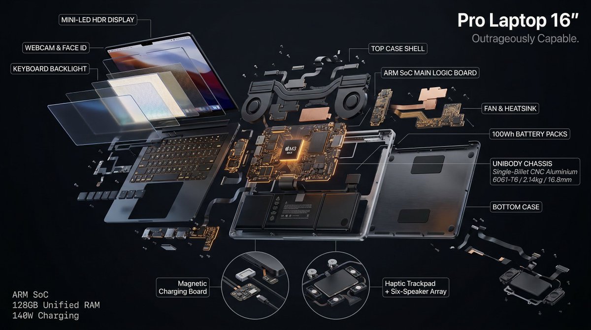 Hyperrealistic 3D Radial Exploded View OF Subject Subject Components Bursting sample 2