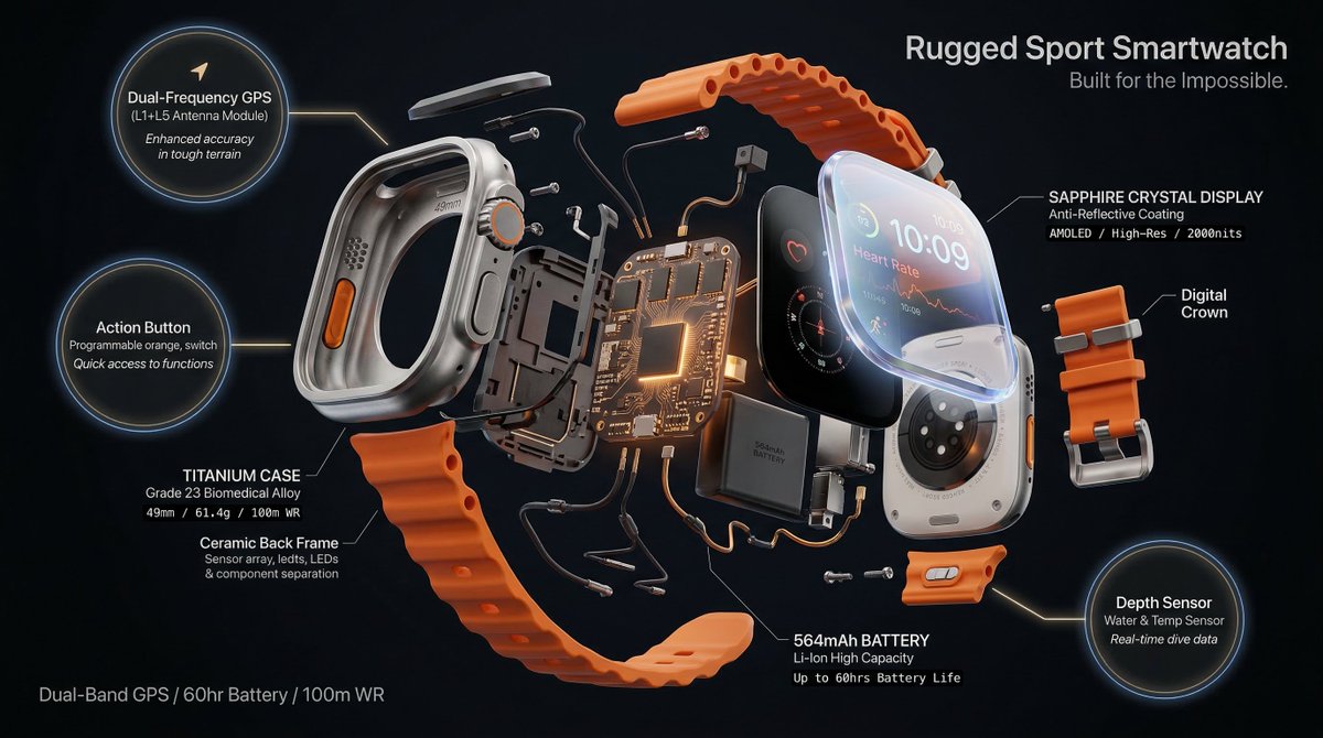 Hyperrealistic 3D Radial Exploded View OF Subject Subject Components Bursting sample 3