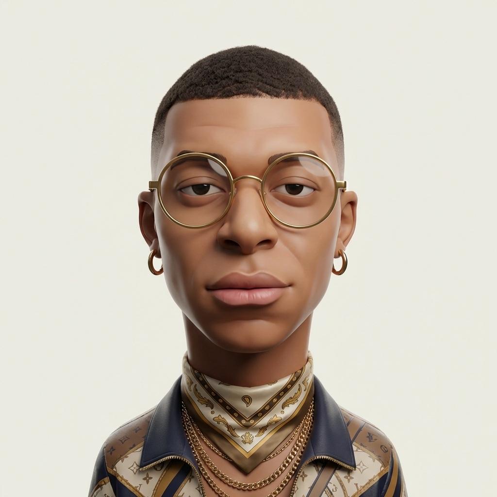 Exaggerated Stylized 3D Caricature Character Portrait With Strong Intentional Deformation sample 3