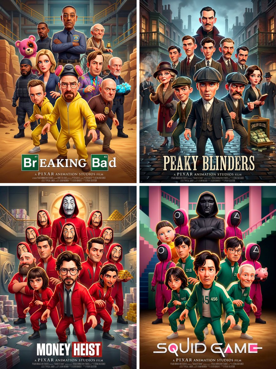 Pixar 3D Cgi Animated Movie Poster Style, Ensemble Cast Featuring sample 1