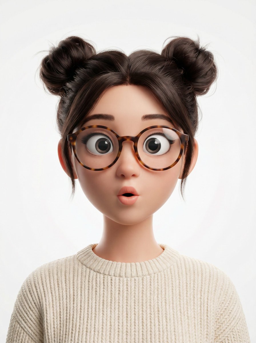 Head-and-shoulders Pixar-style 3D Avatar OF AN Edgy Person Based ON sample 2