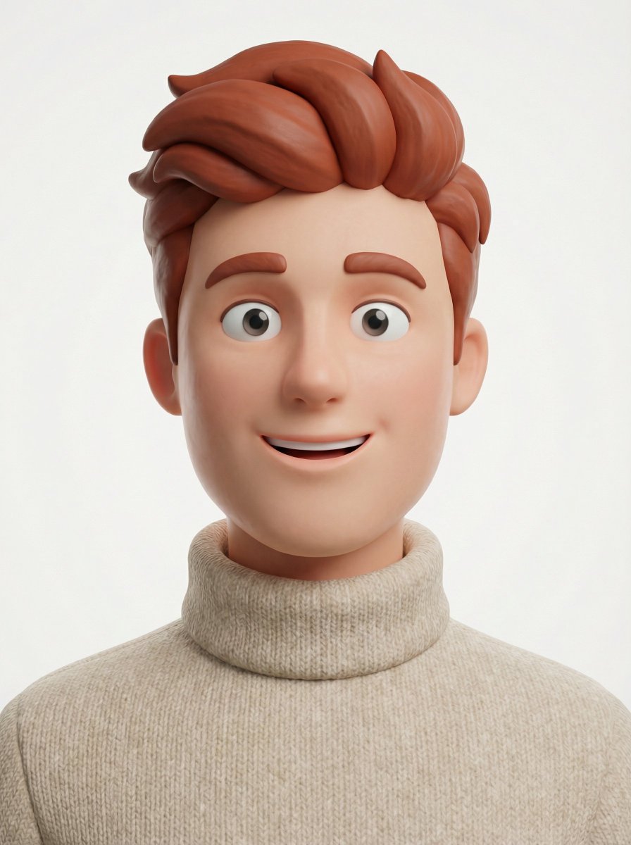 Head-and-shoulders Pixar-style 3D Avatar OF AN Edgy Person Based ON sample 4