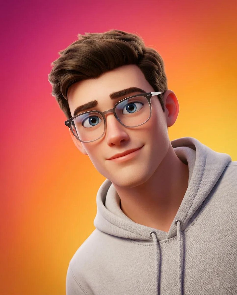 Stylized Pixar-style 3D Portrait OF A Young Person With Smooth sample 2