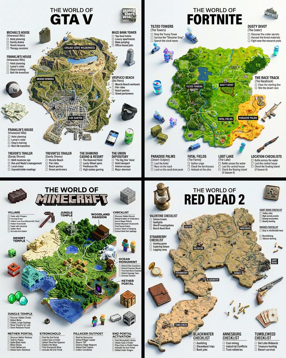 Hyper-realistic 3D Game Guide Infographic Poster For Subject. The In-game sample 1