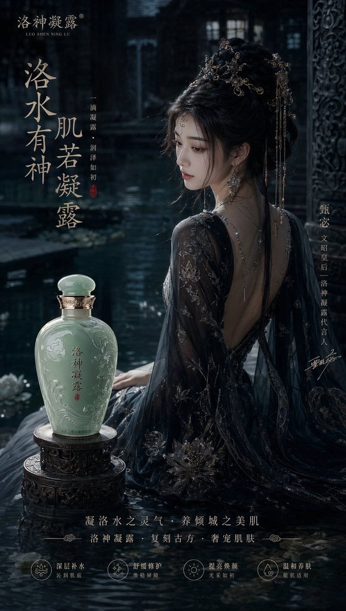 赵飞燕同款掌中舞香膏广告，错金缠枝莲铜瓶，冷艳诡谲深宫氛围感，竖屏9:16 thumbnail 2