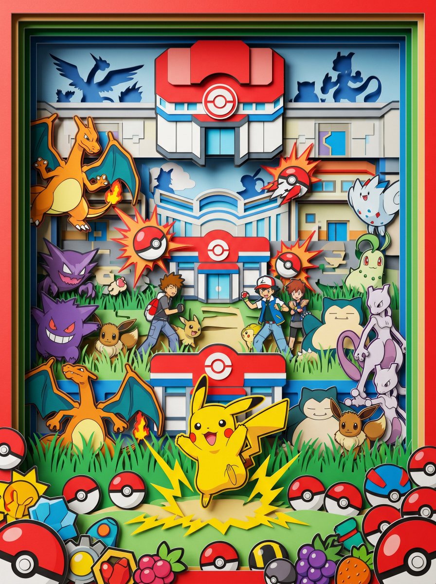 Eye-level Straight-on View, Looking Directly Into A Hyper-vibrant 3D Layered sample 1