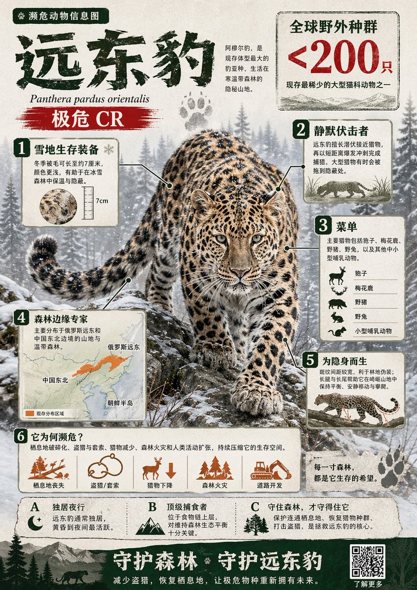 Visually Rich Infographic IN Chinese About AN Endangered Animal. Start sample 1