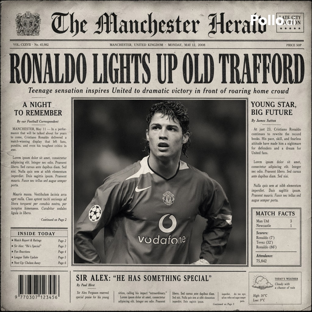 The Most Realistic Front Page Design OF A Vintage Newspaper sample 2