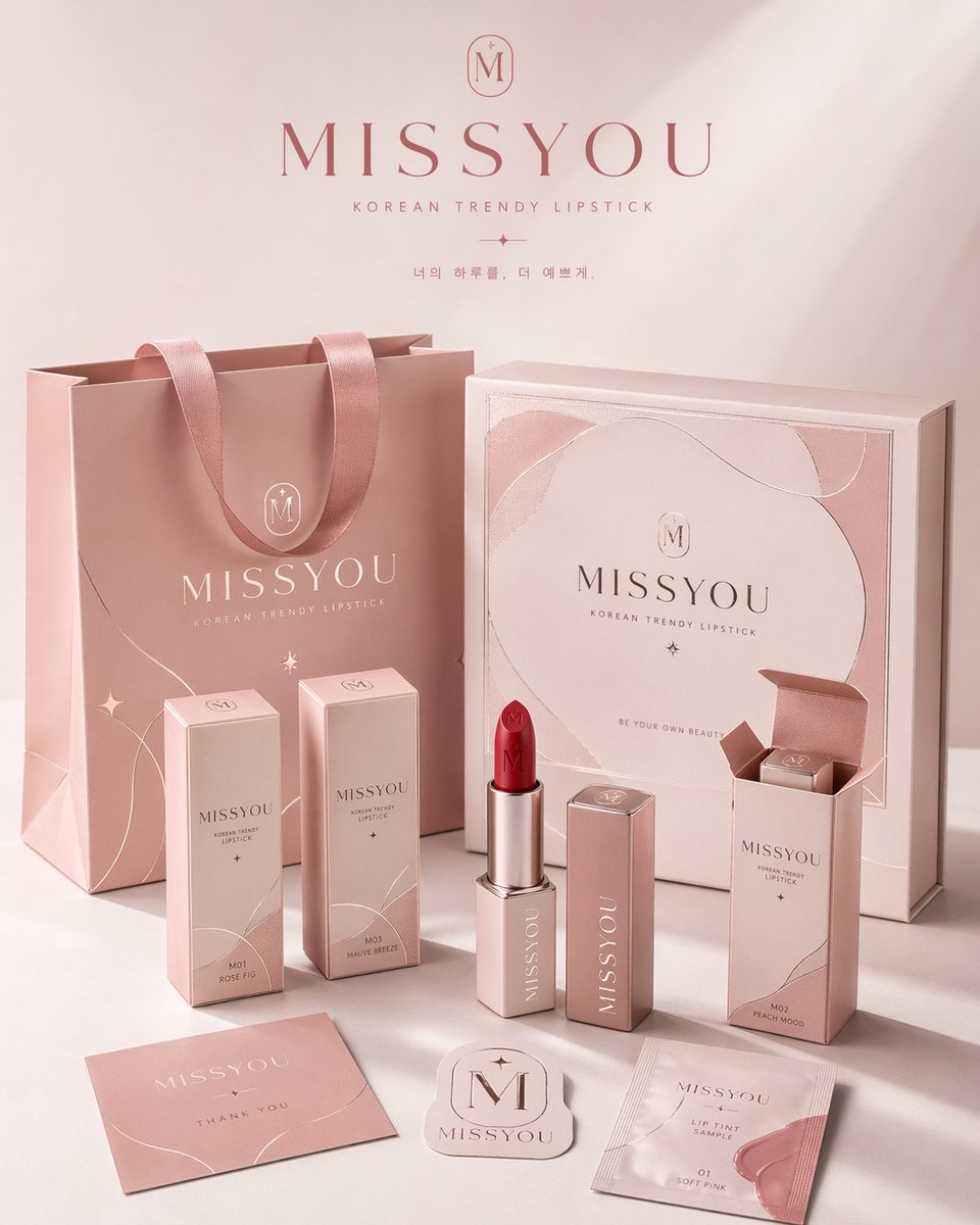 请为品牌主题、类目为主题创作一张高审美、高完成度的「品牌包装系统展示图」 sample 1