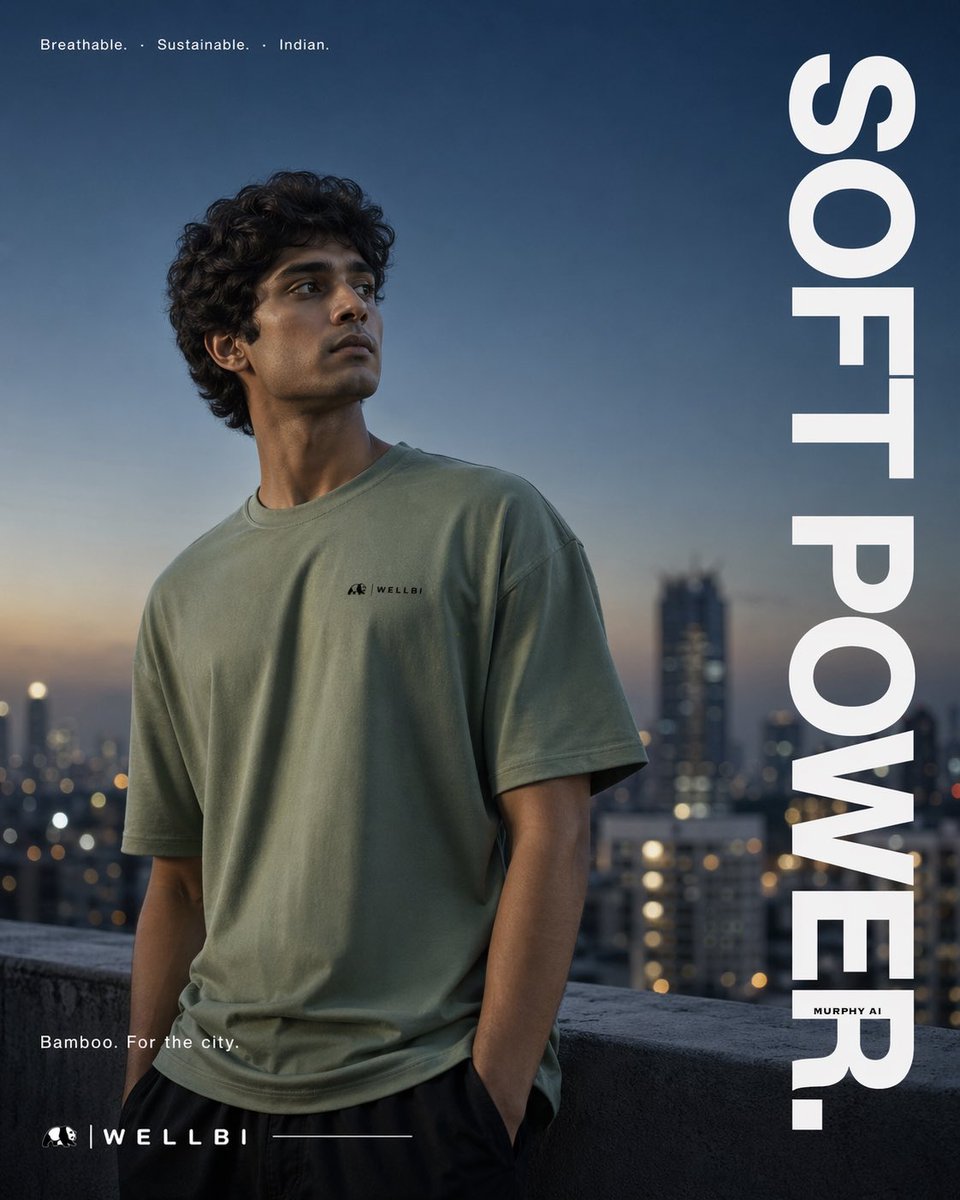 Cinematic Product Poster For Wellbi, Indias Premium Bamboo Apparel Brand. sample 3