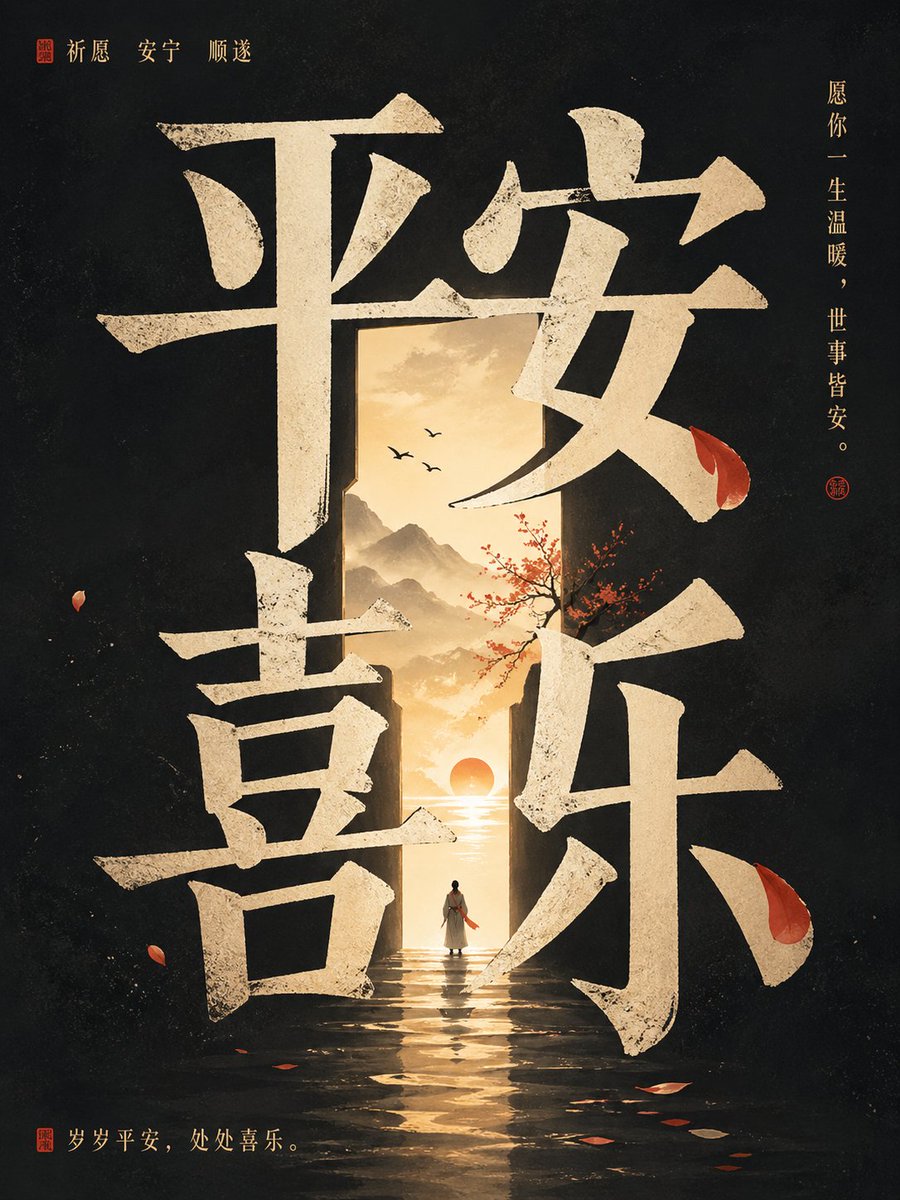 高级概念海报，竖版 3:4，核心文字为主题 sample 1