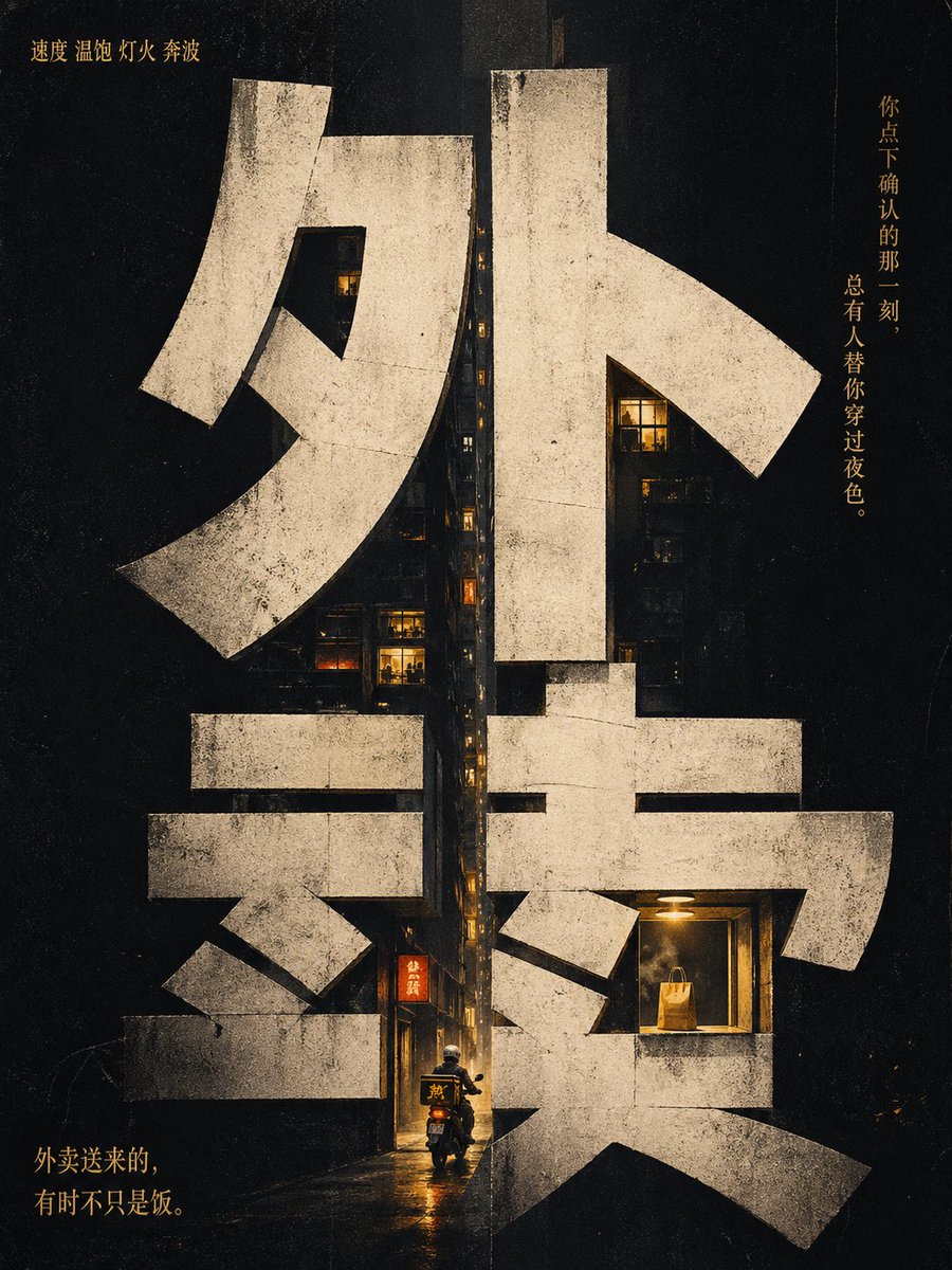 高级概念海报，竖版 3:4，核心文字为主题 sample 2