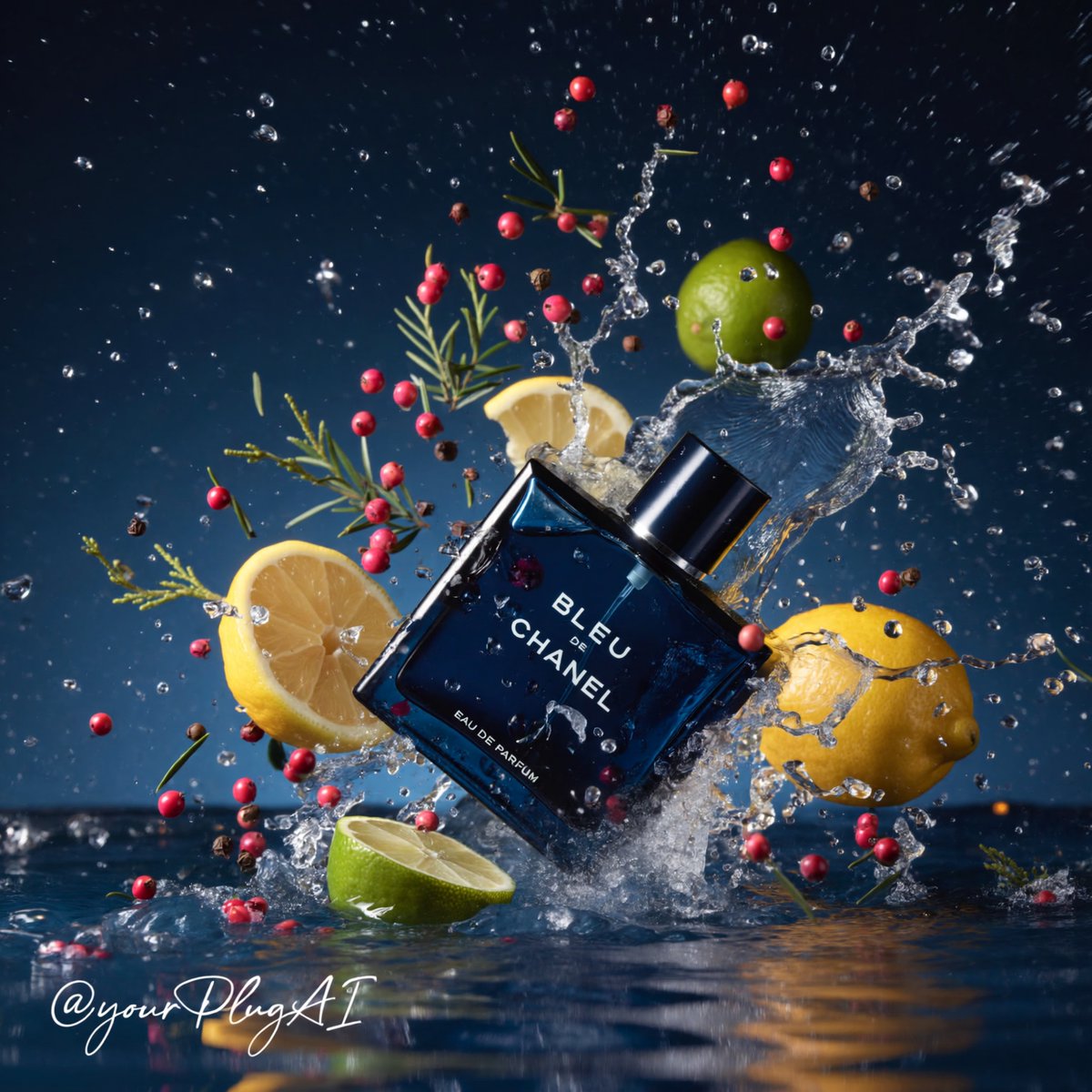 Hyper-realistic Cinematic Luxury Perfume Product Photograph Featuring Subject Positioned IN sample 1