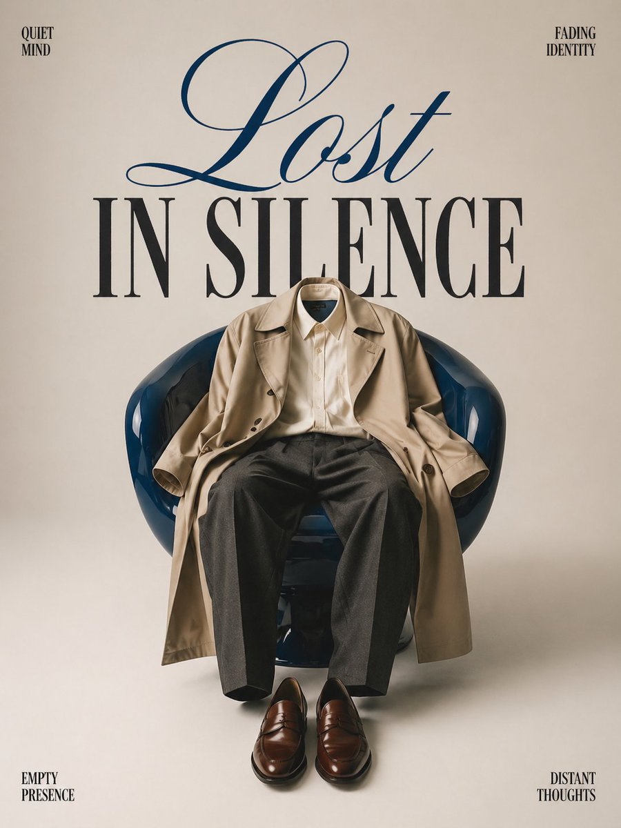 Minimalist Conceptual Fashion Editorial Poster, Studio Shot ON A Clean sample 1