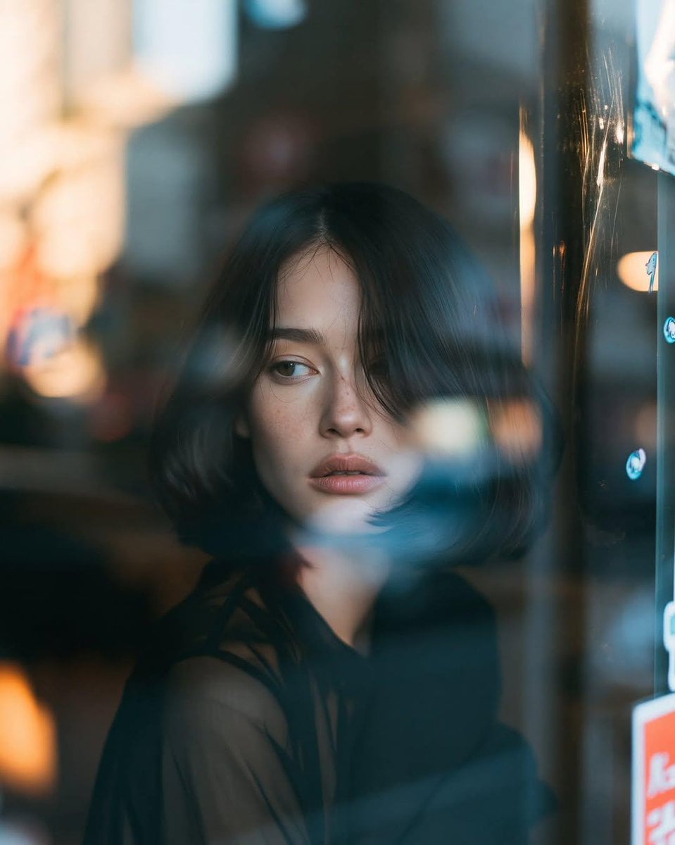 AI art: Ultra-cinematic close-up portrait of a young woman sittin... | GPT Image | @Taaruk_