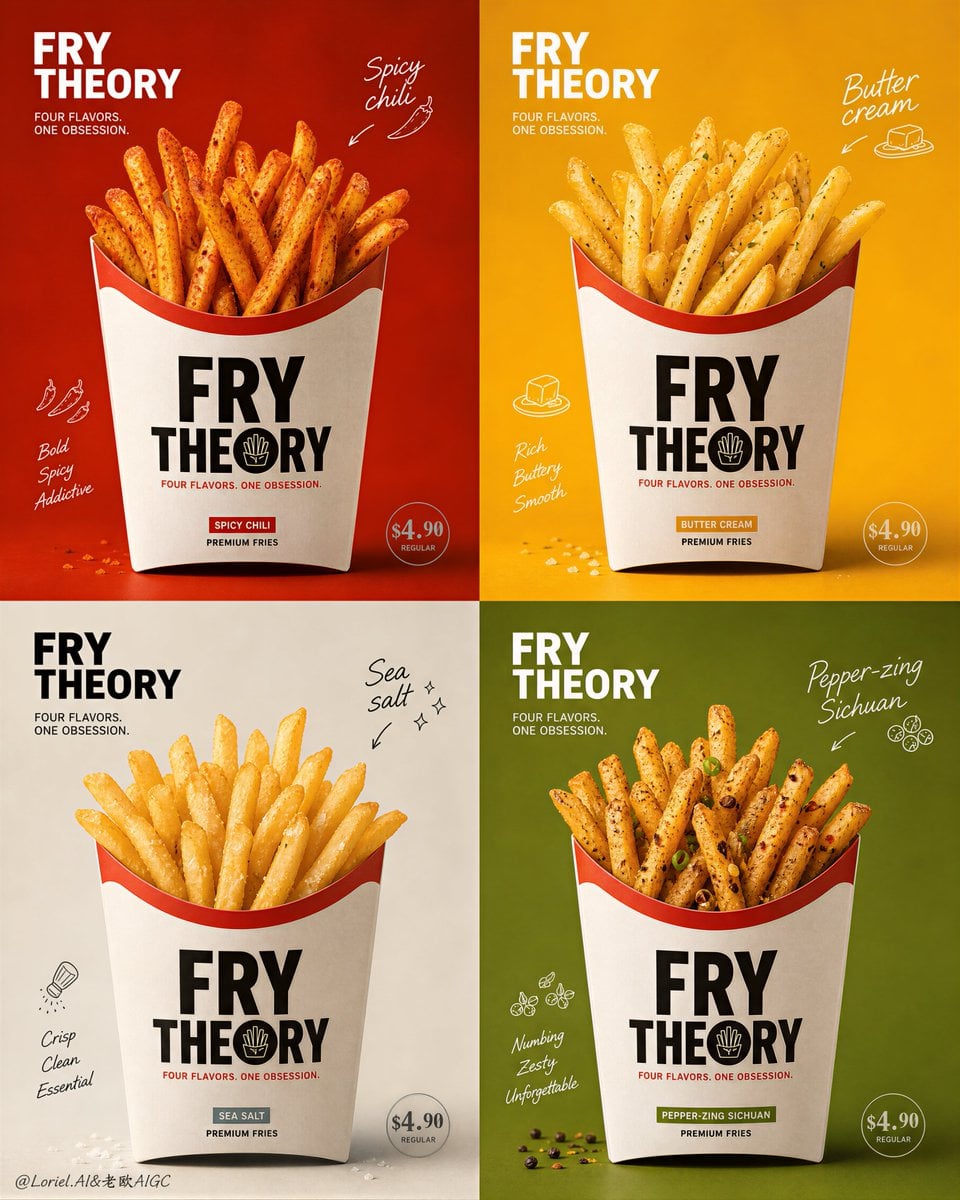 AI art: Create an ultra-premium 2x2 four-panel promotional poster... | other | @ou_zhen599